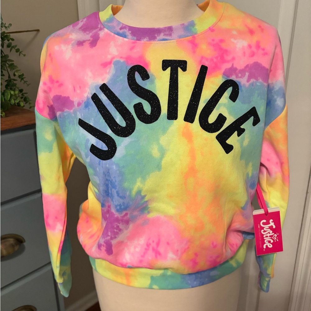 NWT Justice Girl’s Multicolor Tie-Dye Sweatshirt, size 10